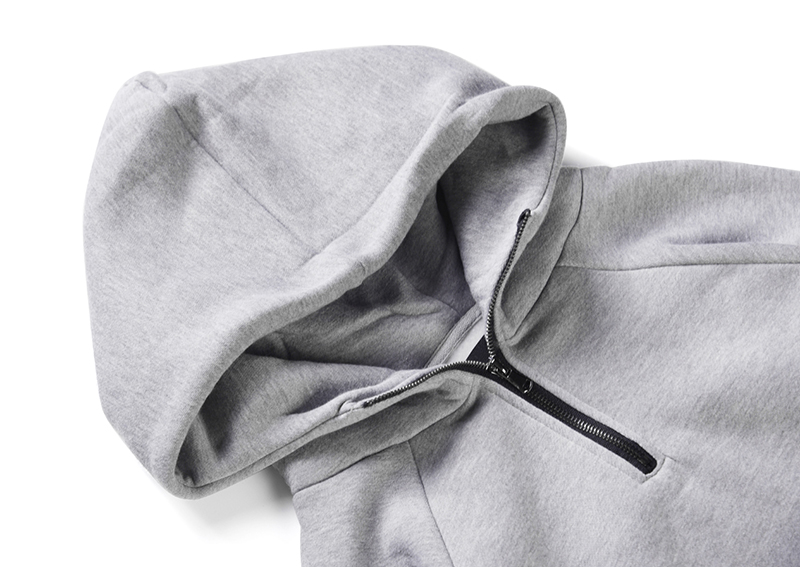 Title 1, Oversized effen fleece pullover-hoodie met halv...