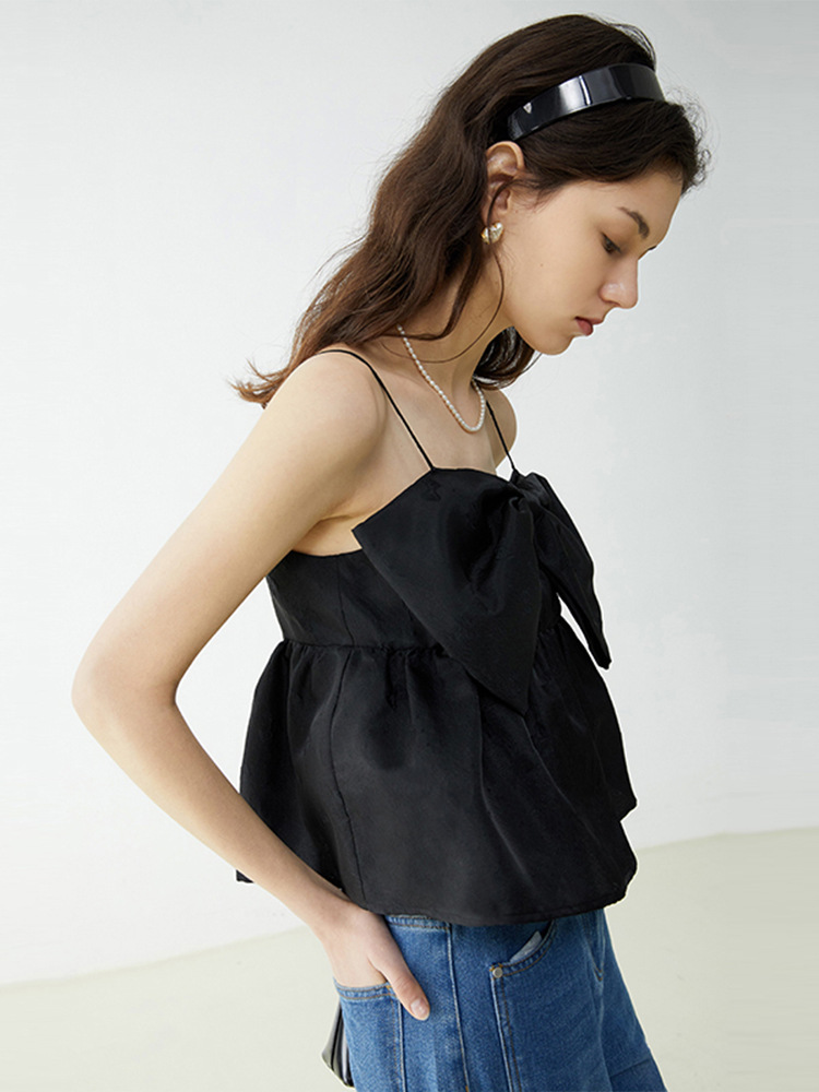 Small Black Camisole Vest Women's Summer Outer Wear