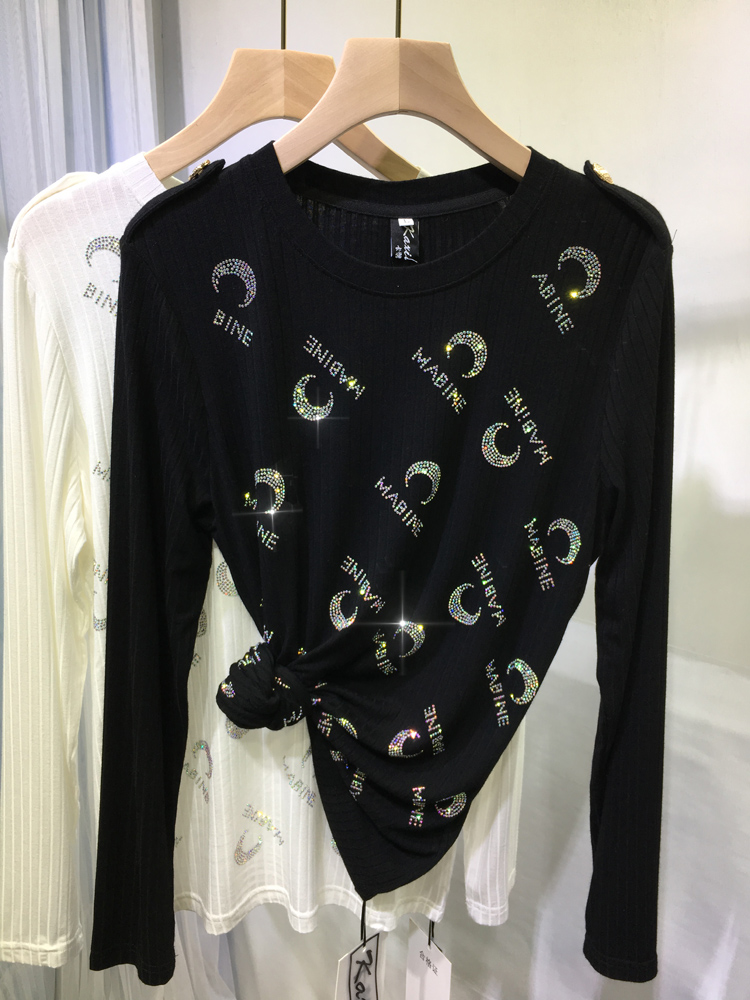 Women's Hot Drill Lightweight Round Neck Long Sleeve Top