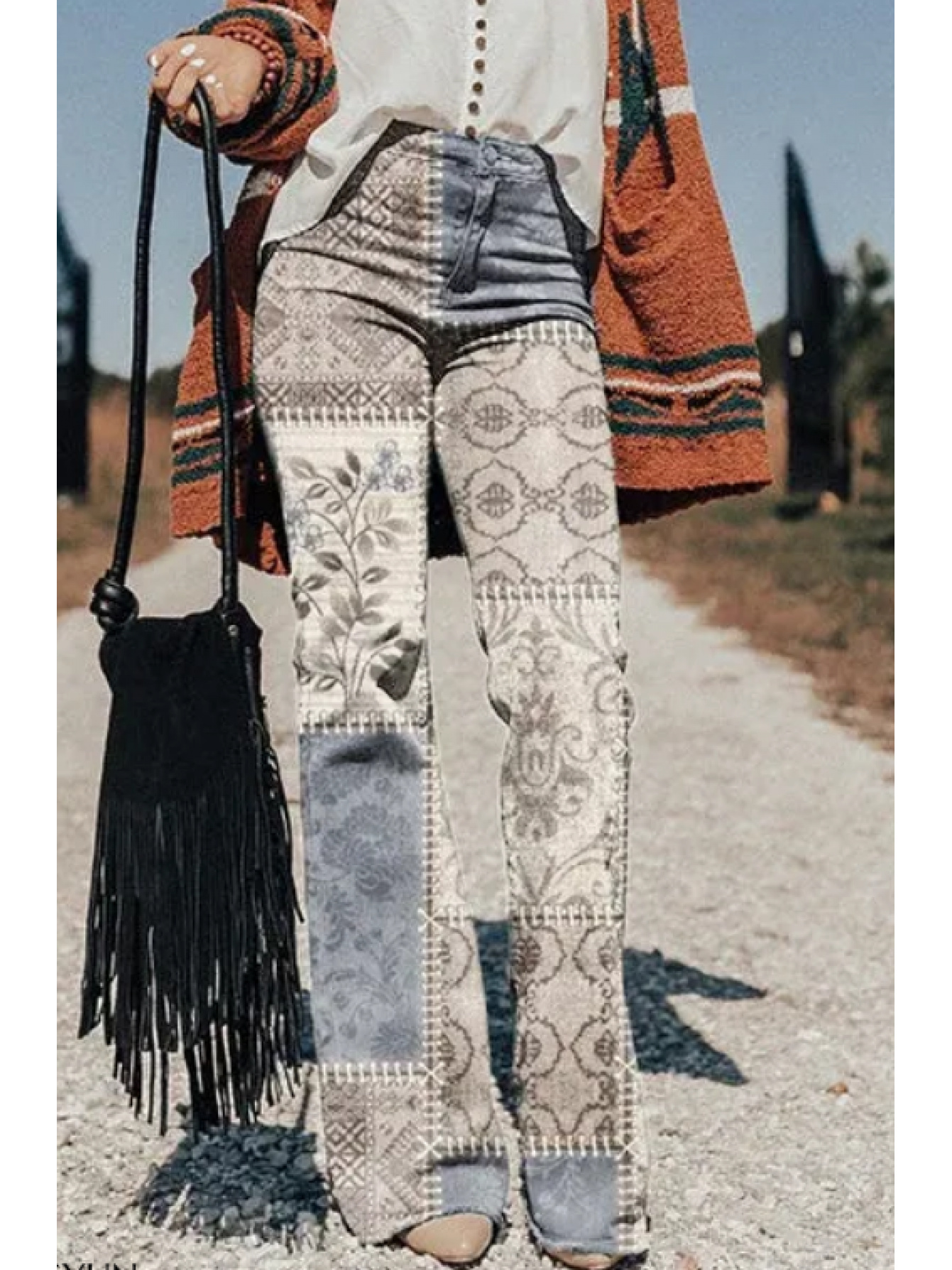 Trendy Printed Trousers, Fashionable Women's Jeans