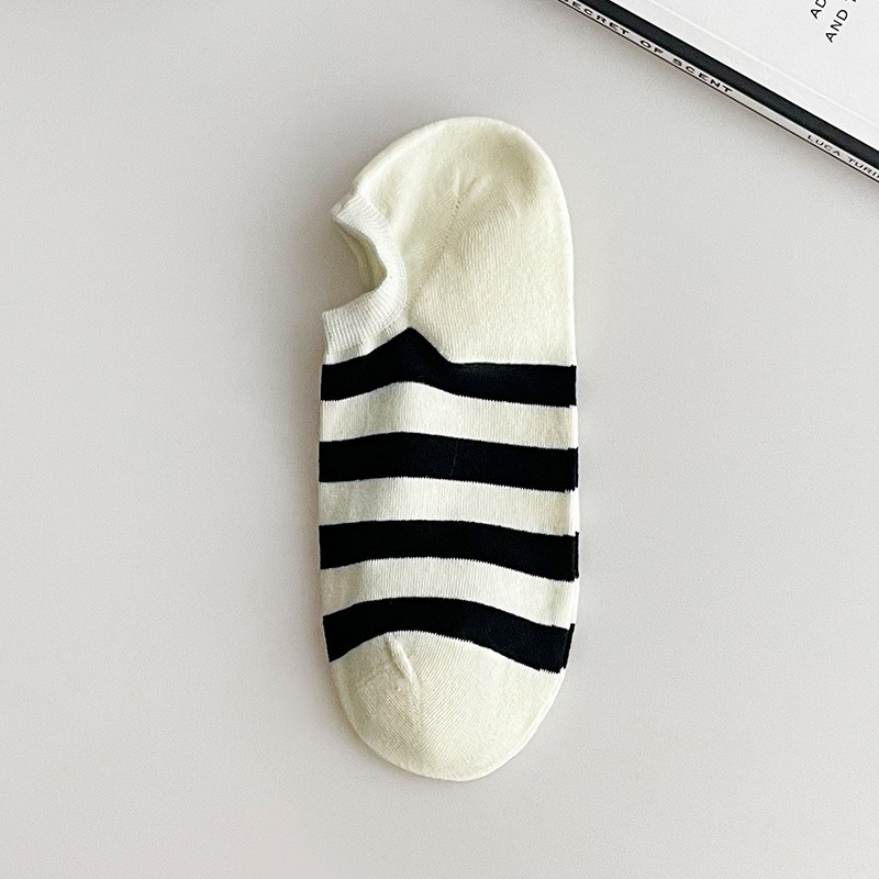 Striped Socks For Women, Spring And Summer, Anti Slip And Not Falling Off, Sporty And Thin Boat Socks For Summer