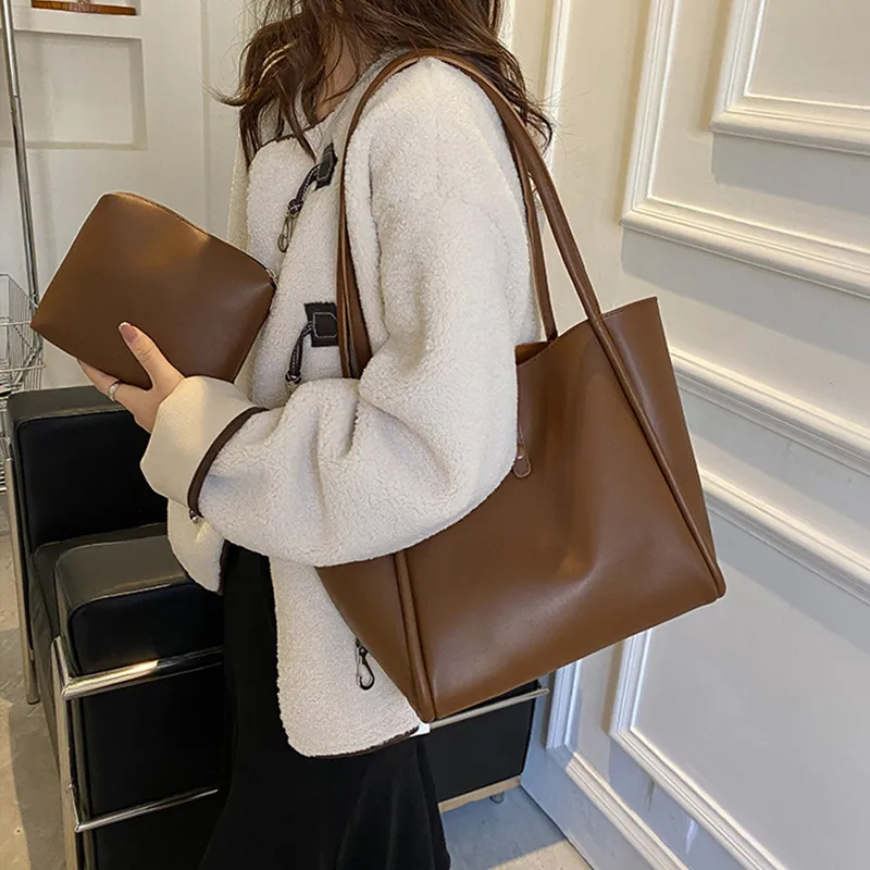 Casual Large Capacity Tote Bags for Women Fashion Solid