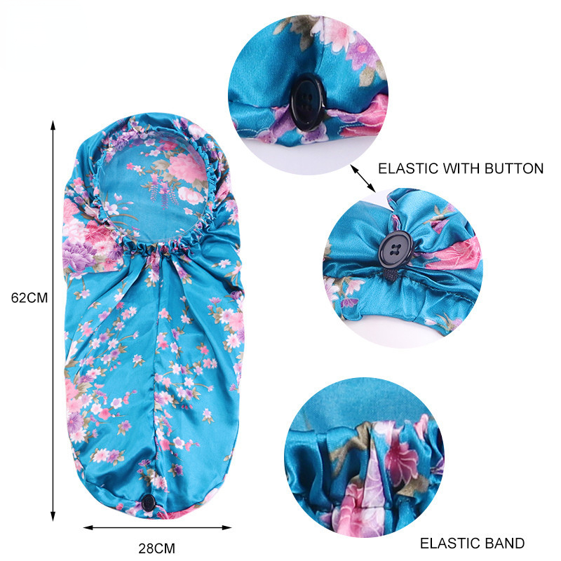 Elastic Buckle Long Cylinder Hair Nightcap