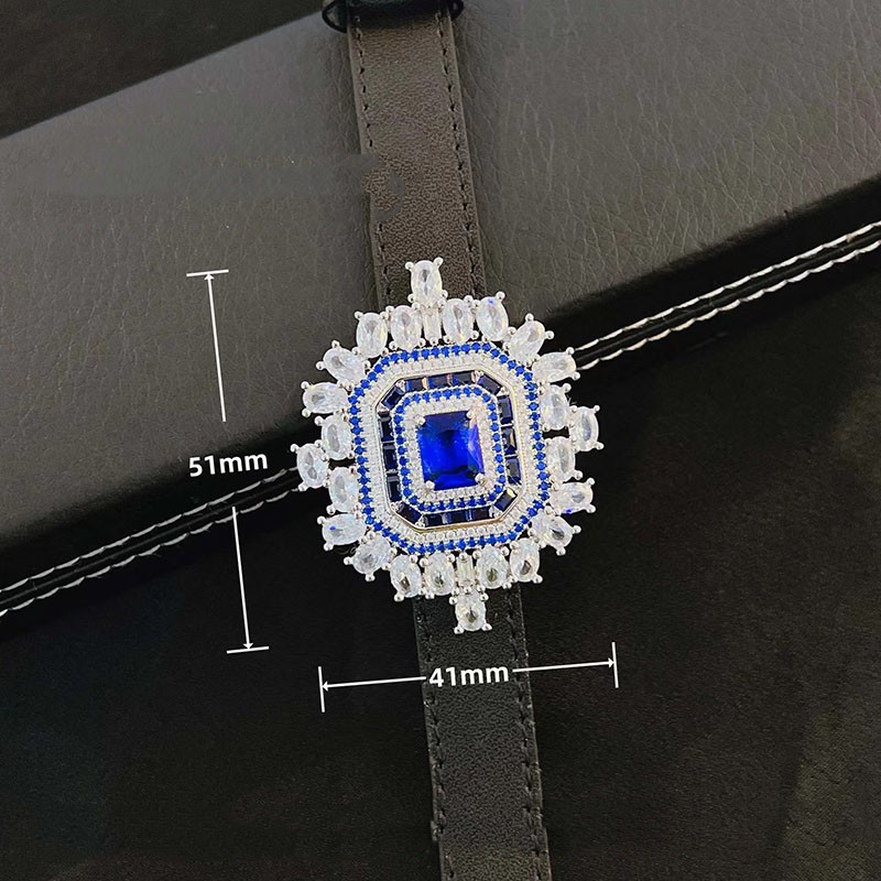 Title 2, Elegant Sapphire And Diamond Watch With Necklace