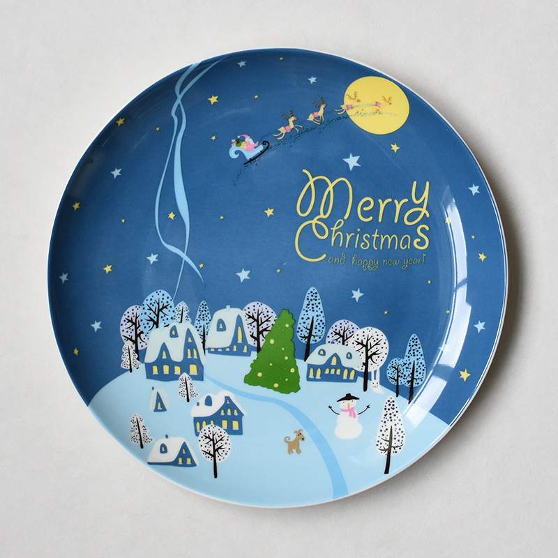 Title 6, Cartoon Hand-painted Christmas Ceramic Plate