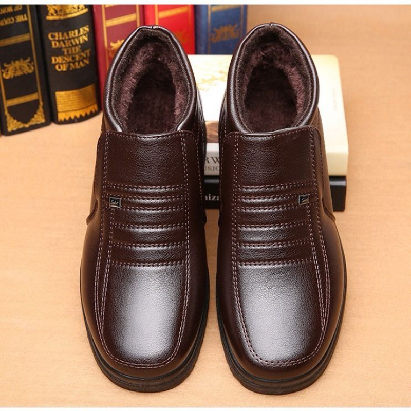 Title 3, Plush Cotton Leather Shoes Men