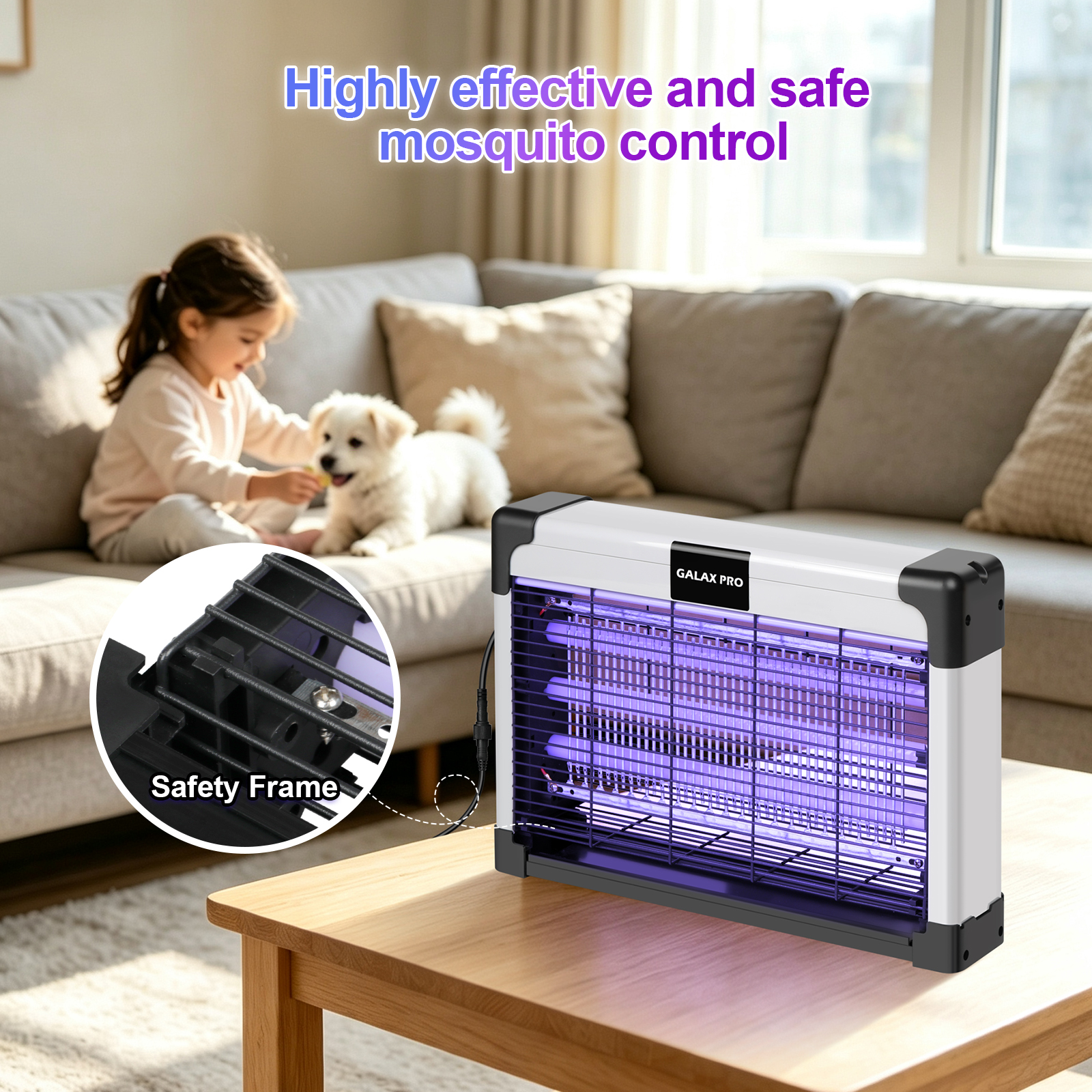 Galax PRO 3000V Electric Fly Zapper,8W 395nm UV Light Trap,Indoor&Outdoor