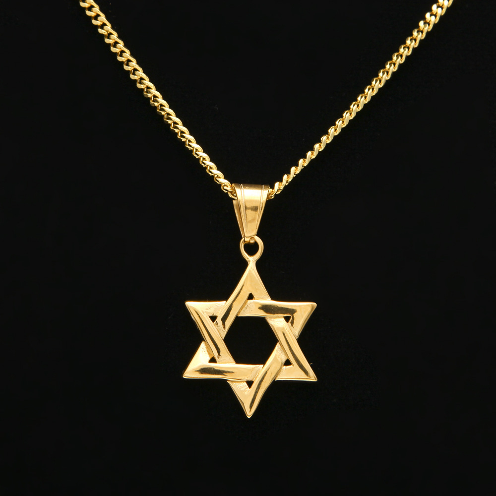 Titanium Steel Hexagram Pendant High Quality Color Preservation Hip Hop
