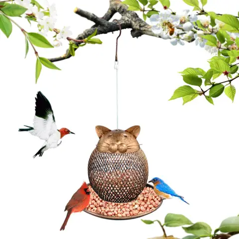 Cat Shaped Bird Feeder Cat Vintage Handmade Outdoor Decor