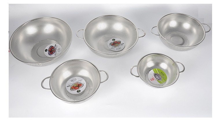 Stainless Steel Drain Basket Kitchen Rice Washing Basket