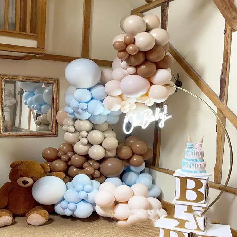 Vintage Color Blue Balloon Chain Set Birthday Party Atmosphere Decorative Arrangement