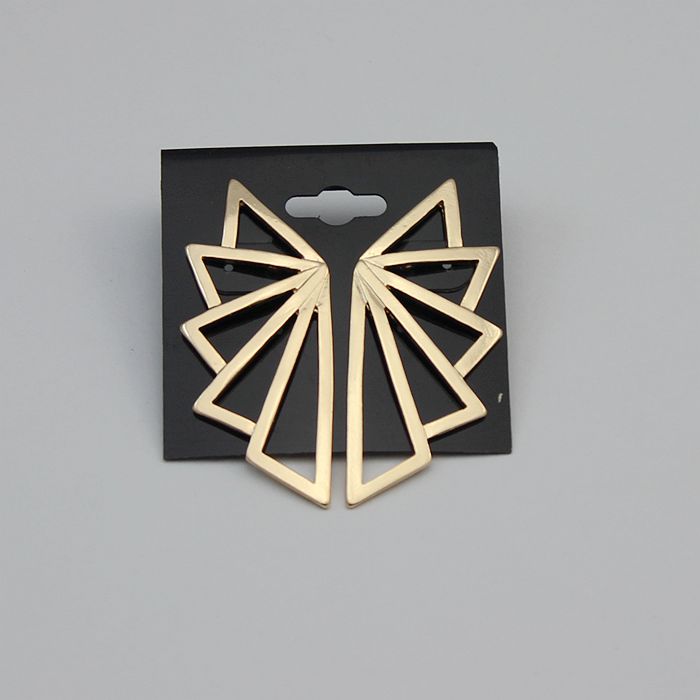 All-match Three-dimensional Triangle Hollow Geometric Long Earrings Earrings