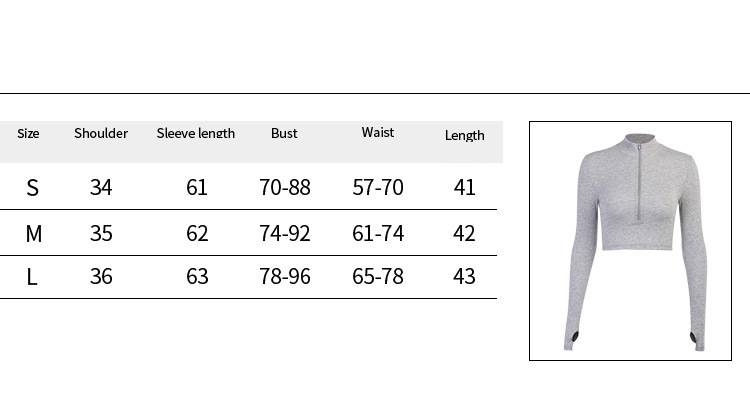 Title 1, New solid color slim zipper long sleeve top