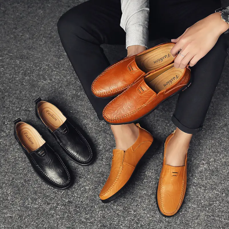 Men's Fashion British Style Casual Leather Shoes