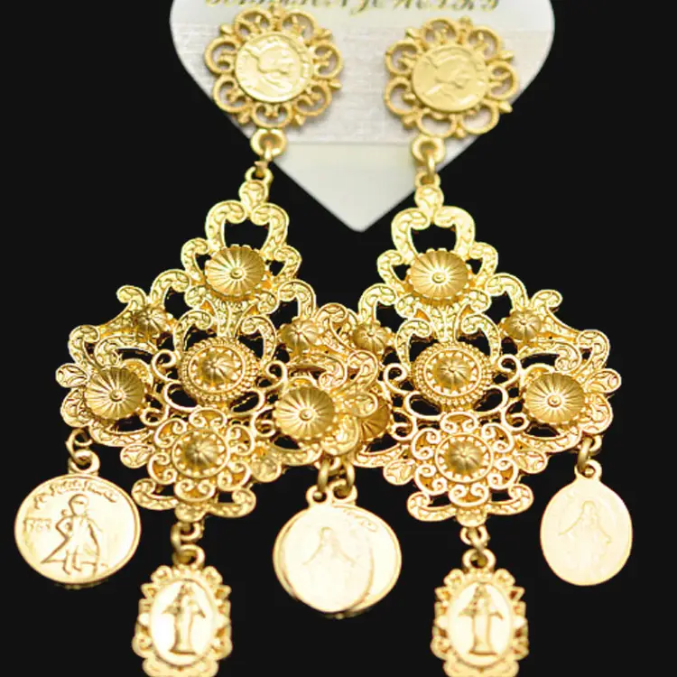 Retro Exaggerated Court Baroque Catwalk Coin Earrings
