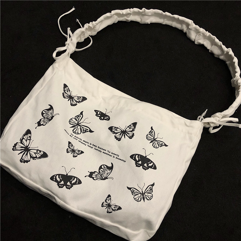 Title 4, Borsa a tracolla in tela Butterfly