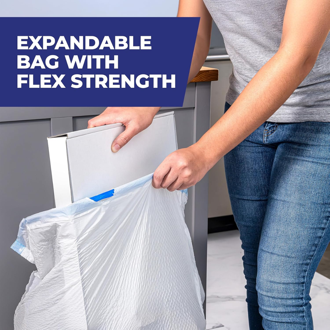Ultra Strong 13 Gallon Trash Bags, Tall Kitchen, Drawstring Closure, Odor Control, White, Lavender, Sweet Vanilla, 80 Count 4