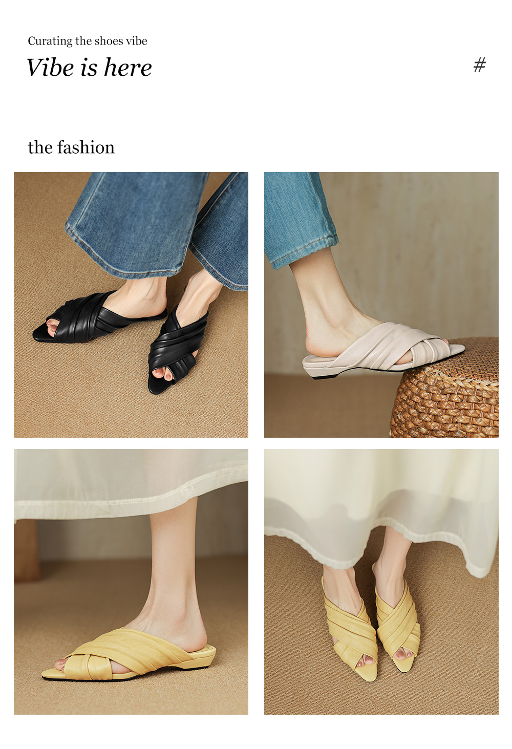 Ruched leather strap detail – Women's Flat Mule Sandals – Sarah Express