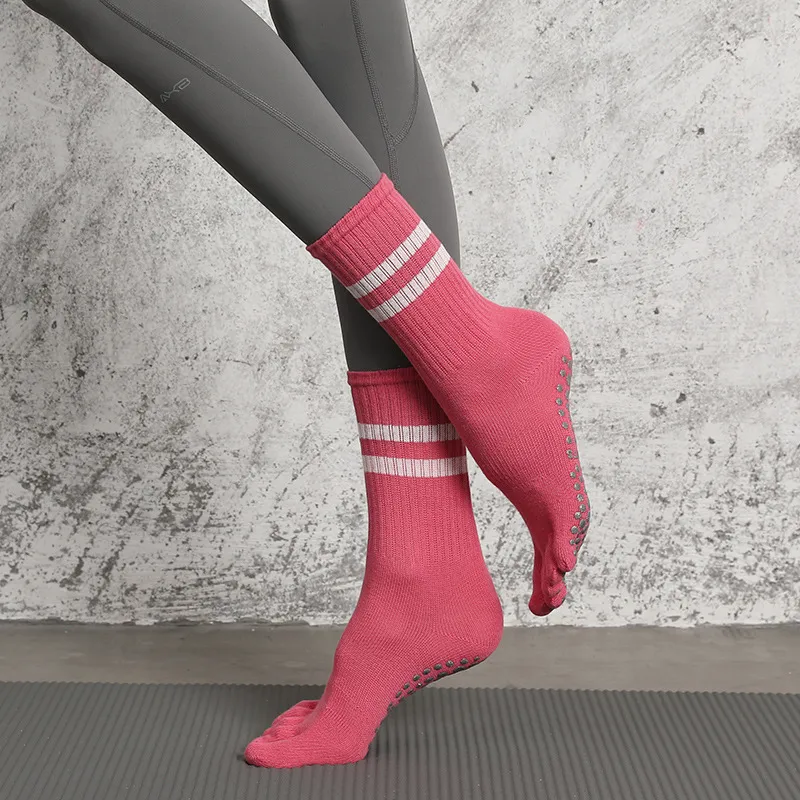 Professional Non-Slip Yoga Socks Long - Pink