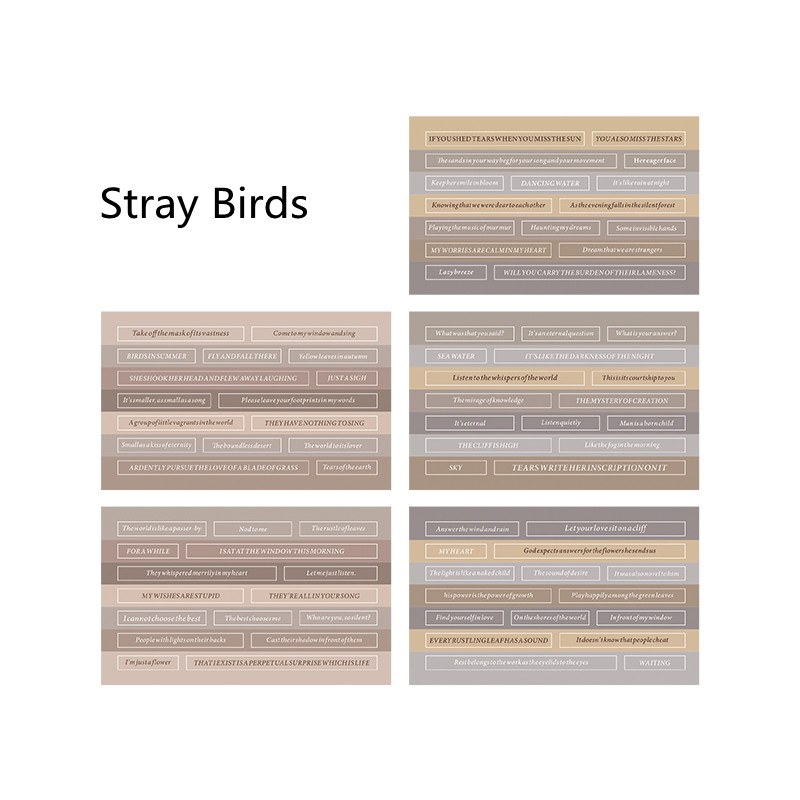 Ins Style English Library Series Handbook Diary Stickers - 3