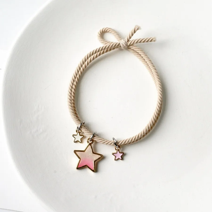 Star Hair Ring Girl Tie Hair Accessories - Khaki