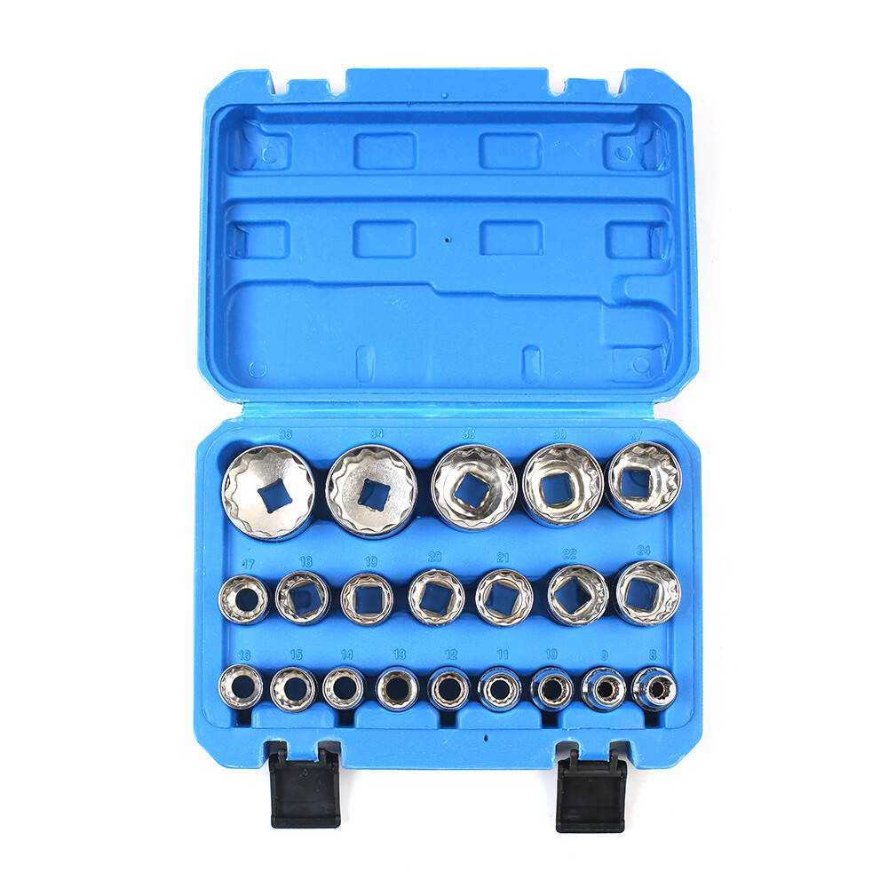 21 Pcs Multi-Tooth Set 12 Points Gear Lock Spline Socket Wrench 8-36mm — image 5