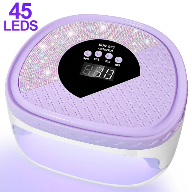 UV Nail Dryer Gel Nail Lamp, LED Light For Gel Polish 4 Timers Professional Nail Art Accessories Nail Lamp With 42 Beads & Touch Display, Shining C... Purple - Shop at LoveMi