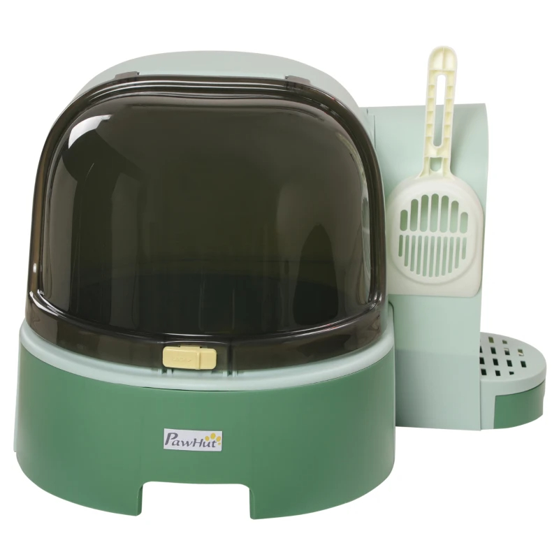 Cat Litter Box Easy To Clean Open With Scoop, Green