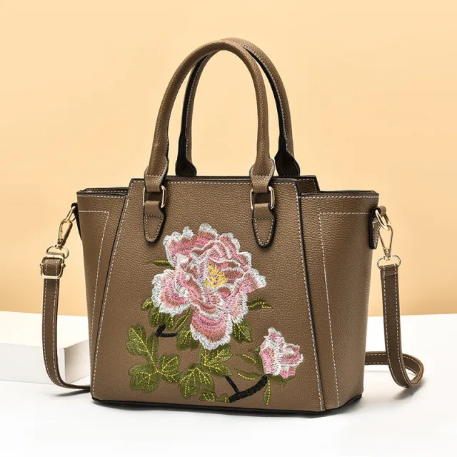 Embroidery With Cheongsam Handbag Khaki - Shop at LoveMi