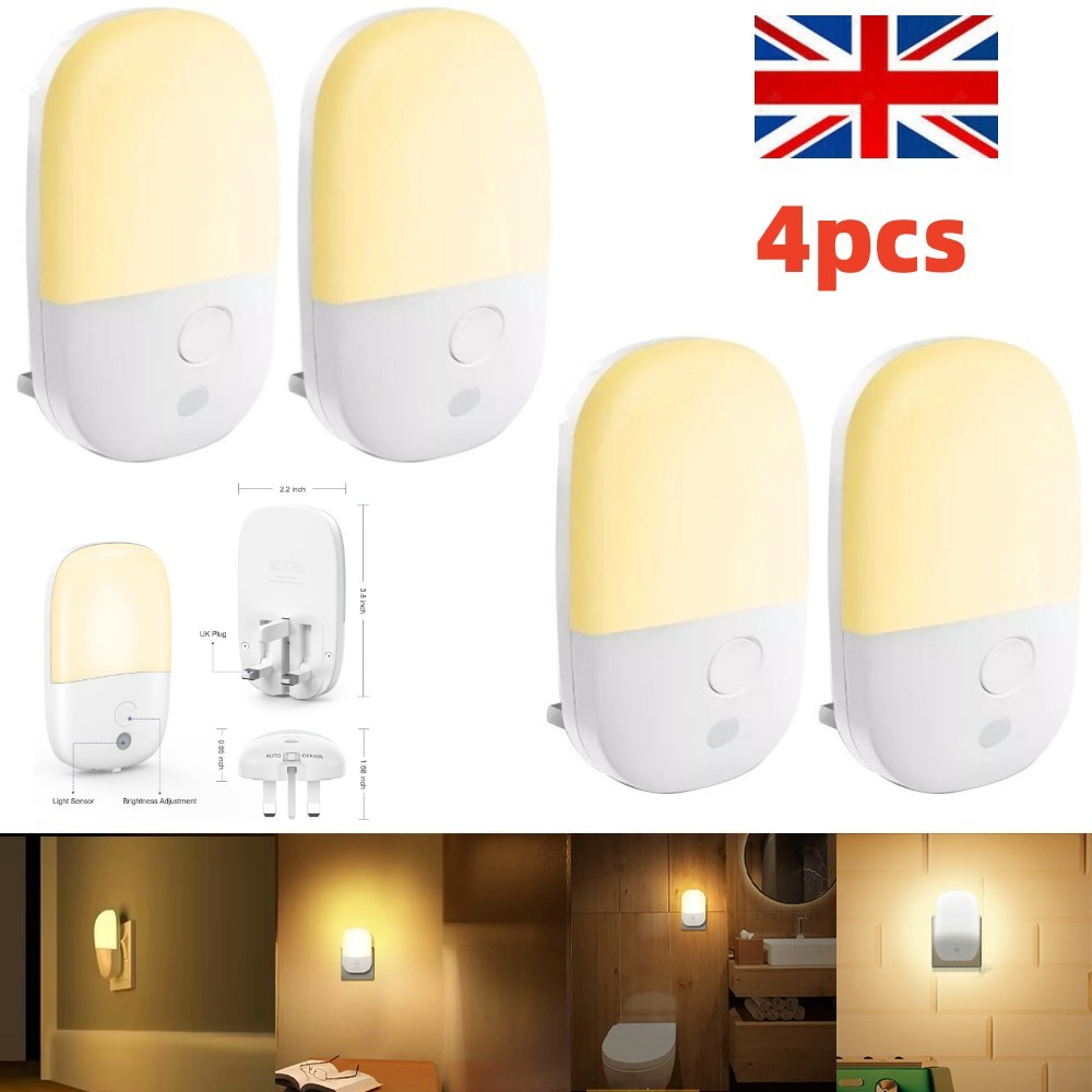 4Pack Night Light Plug In Wall, Automatic Sensor With Dusk To Dawn — image 3