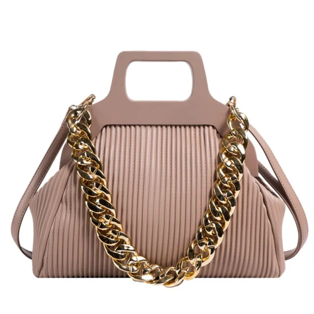 Design Fashion One shoulder Messenger Bag Apricot - Shop at LoveMi