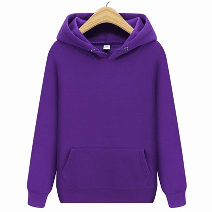 Title 8, Pure cotton purple pullover hoodie solid color