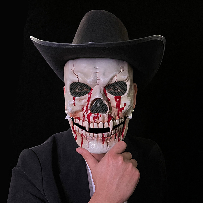 New Halloween Simulation Mouth Skull Mask Plastic — foto 2
