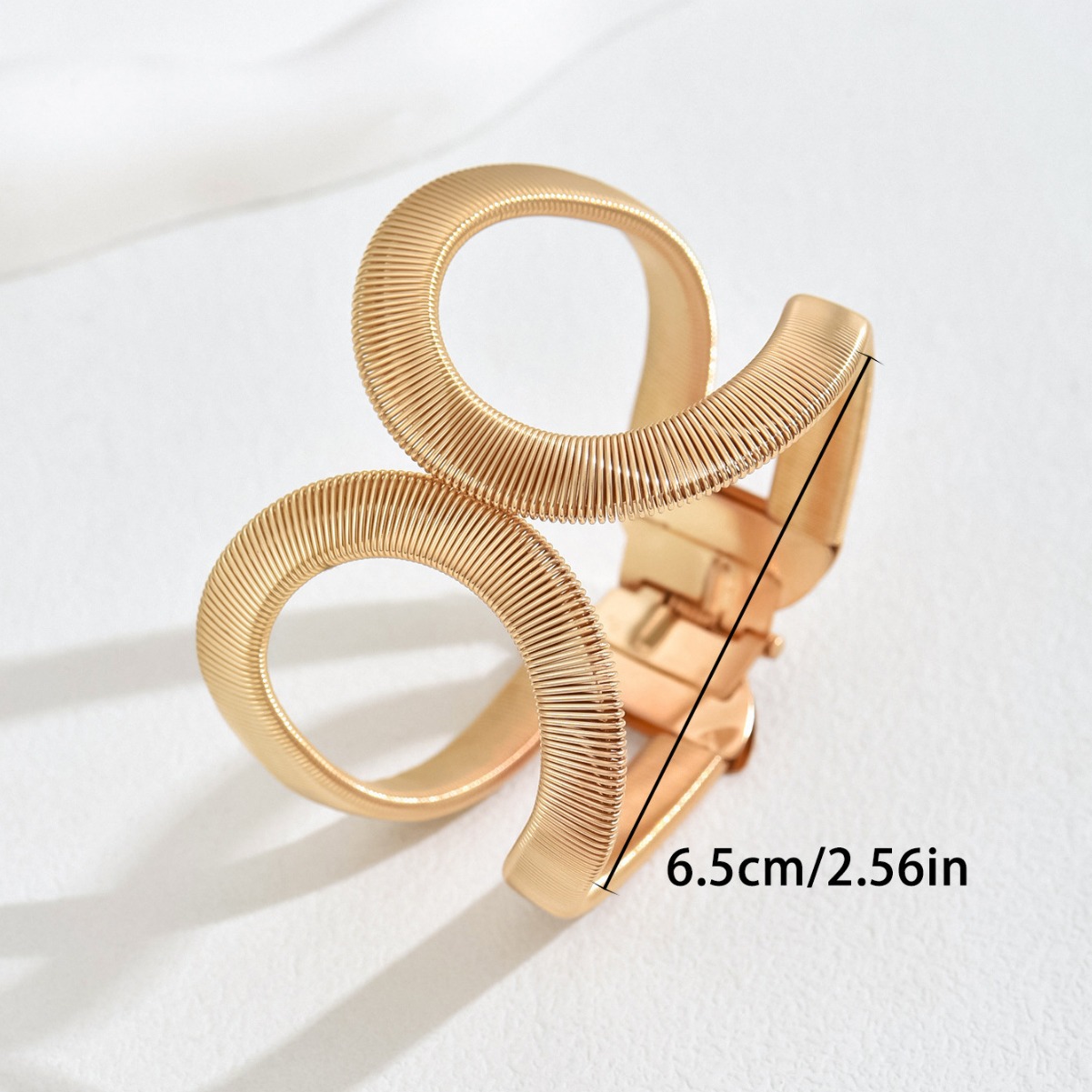 Minimalist Exaggerated European Style Bracelets For Women, Unique Spring Fold Wrap Design Niche Bangle Hand Jewelry