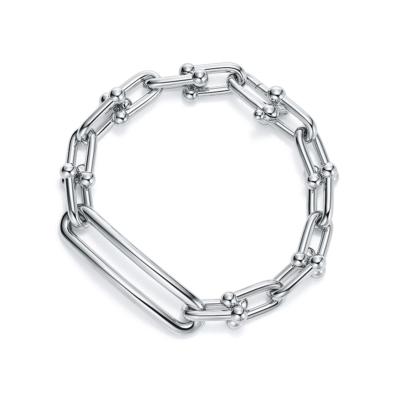 Sterling Silver 925 Electroplated 18K Rose Gold U-shaped Bracelet