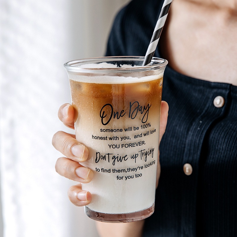 Simple Letter Coffee Cup Portable Student Juice