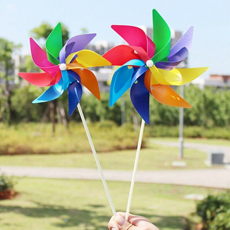5X Kid Colorful Wind Spinner Pinwheel Windmill Garden Yard