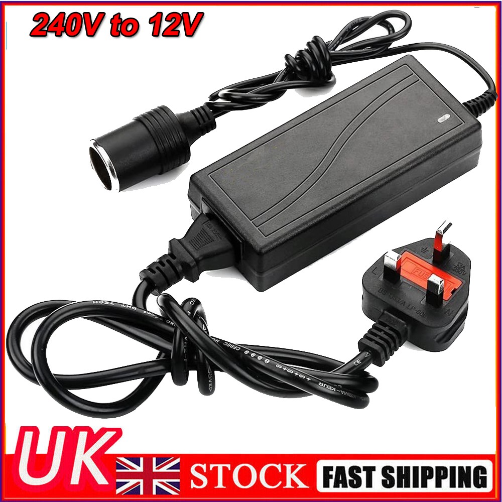 240V To DC 12V Mains Plug Cigarette Lighter Socket Car Van Charger Power Adapter