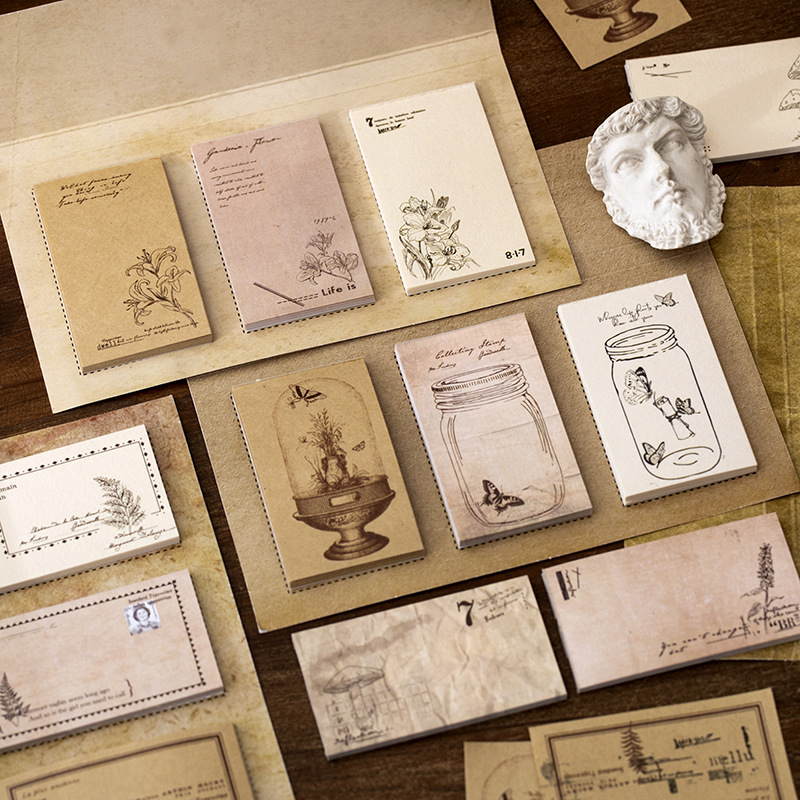 60 Pieces Of Retro Plant Invitation Note Paper Hand Account Decoration - 2