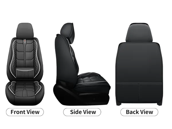 Ergonomic Lumbar Support Full Leather Car Seat Covers Set
