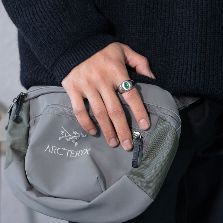 Green Zircon Hip Hop Street Alien Ring