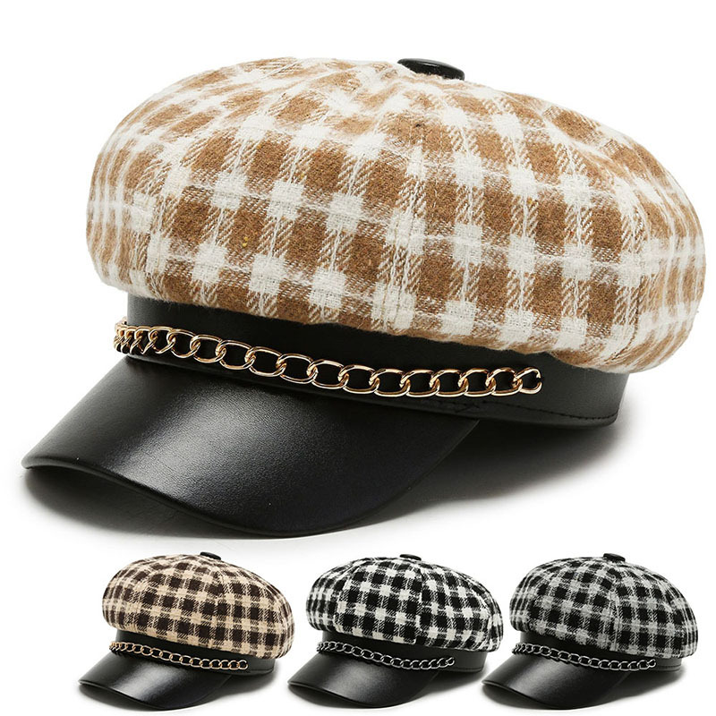 Fashion Retro Personality Leopard Octagonal Hat
