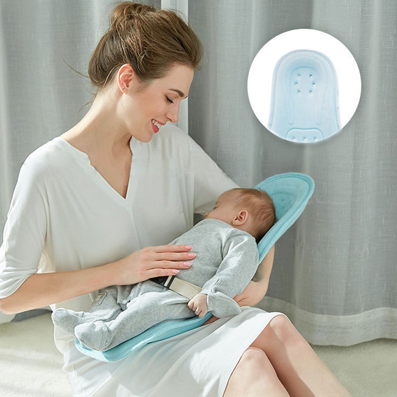 BleuRibbon Baby hands-free nursing pillow for comfortable feeding. Soft, breathable, and supportive for moms and babies.