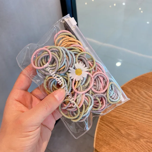 Girl Princess Color Head Hair Tie Rubber Band 11Thread Macaron Color - Shop at LoveMi