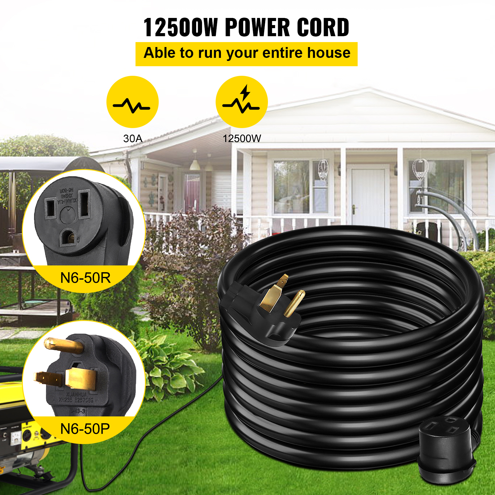 VEVOR  Welding Extension Cord 50ft MIG TIG Plasma Welding Cord 30A Extension Cord For Portable Welders image 2