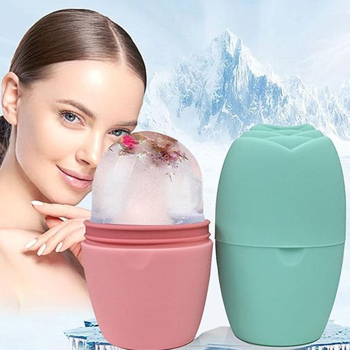 Ice Face Roller Ice Roller For Face And Eye Beauty Ice Massage Cup Reusable Face Massage For Face Skin Care Silicone Ice Stick Face Ice Mold Icing Tool Gifts For Her Helps Enhance Skin Elasticity