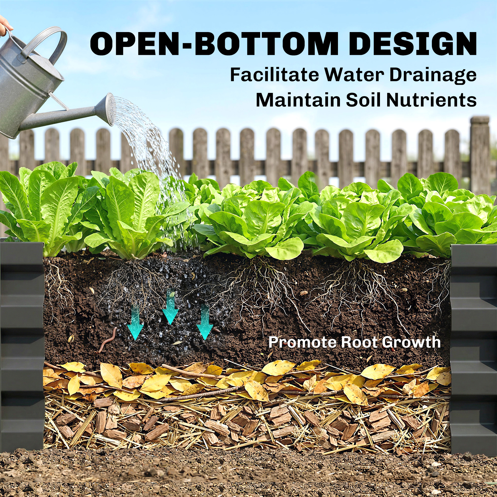 Garden Elevated Flower Beds, Galvanized Outdoor Planting Boxes, Suitable — image 7