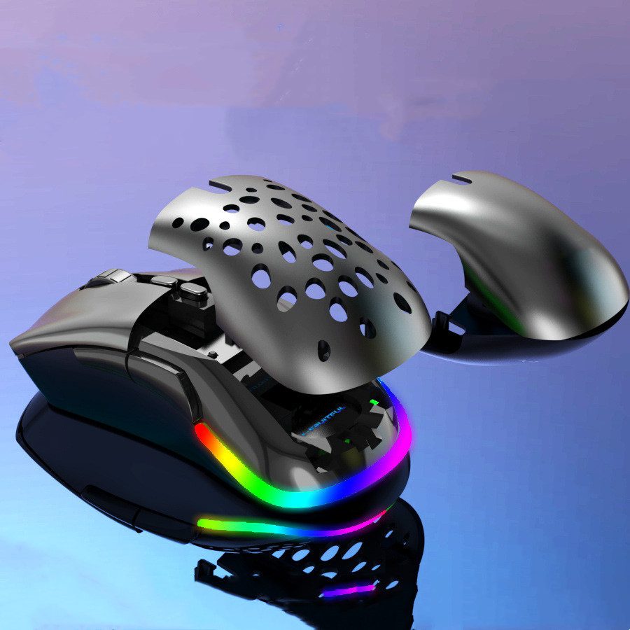 Ergonomic Play Without Limits — High Sensitivity RGB Wired Gaming Mouse with Swappable ... - View 6 of 7 | BigMoetsy