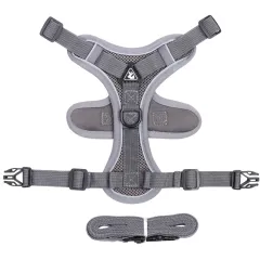 Summer Cat Chest Harness And Leash, Anti-Escape Adjustable Soft Mesh Cat Leash And Chest Harness Set For All Types Of Cats Cat Vests - Grey - View 1