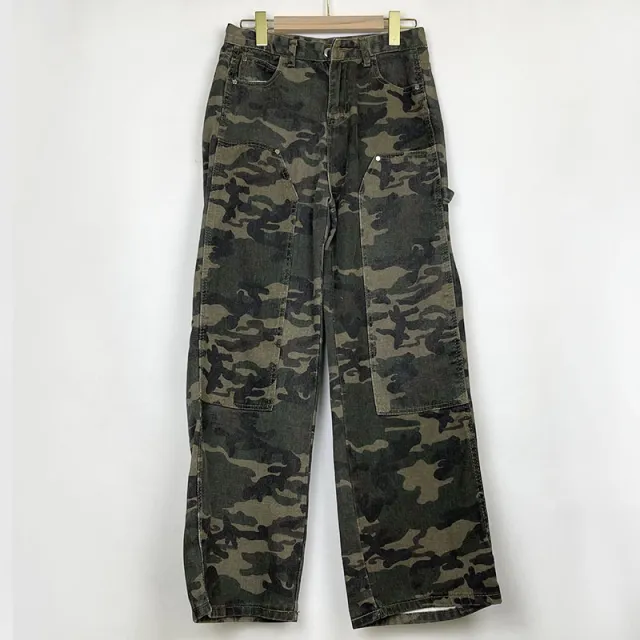 High Street Work Camouflage Jeans Loose Green - Shop at LoveMi
